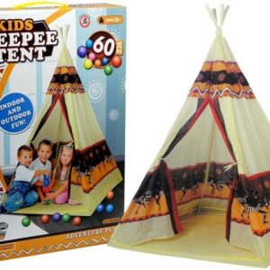 Indiánský Teepee stan s 60 míčky 155 cm