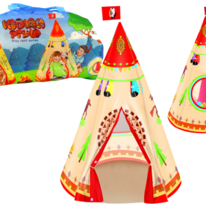 Indiánský stan Teepee pro děti 160 cm x 105 cm krémový
