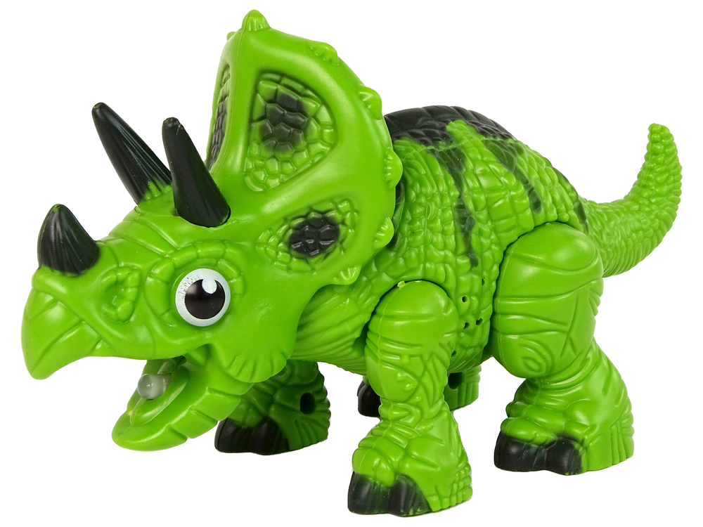 Interaktivní dinosaurus Triceratops s vodní parou a zvuky zelený