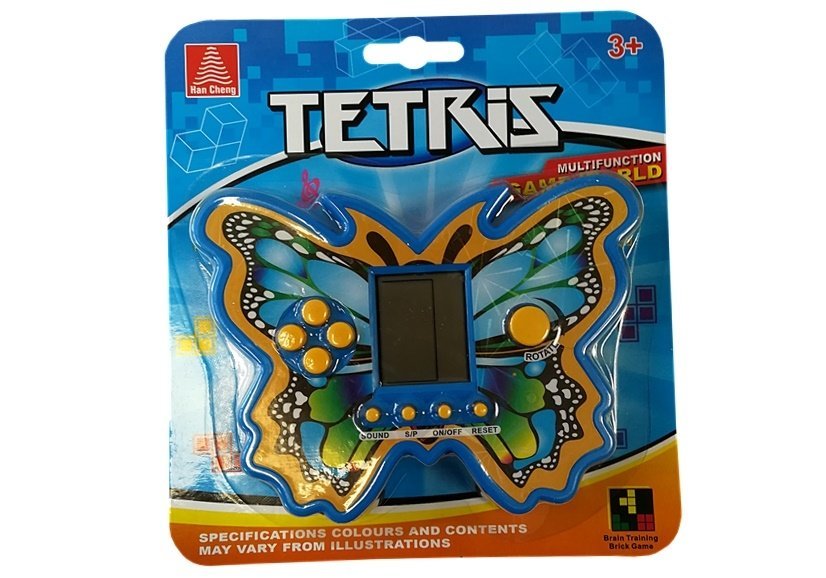 Kapesní elektronická hra Tetris motýl modrá - Obrázek 2