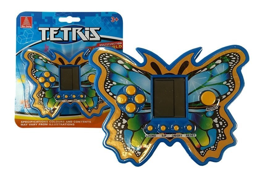 Kapesní elektronická hra Tetris motýl modrá