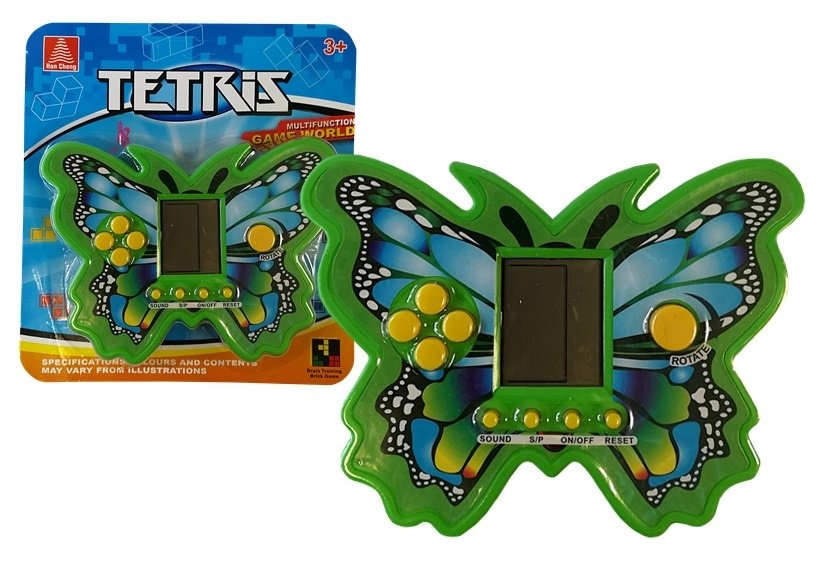 Kapesní elektronická hra Tetris motýl zelená - Obrázek 2