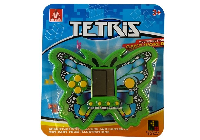 Kapesní elektronická hra Tetris motýl zelená