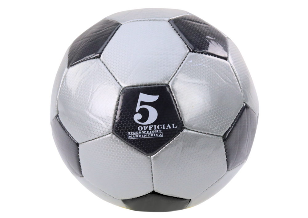 Klasický fotbalový míč 24 cm velikost 5 šedý