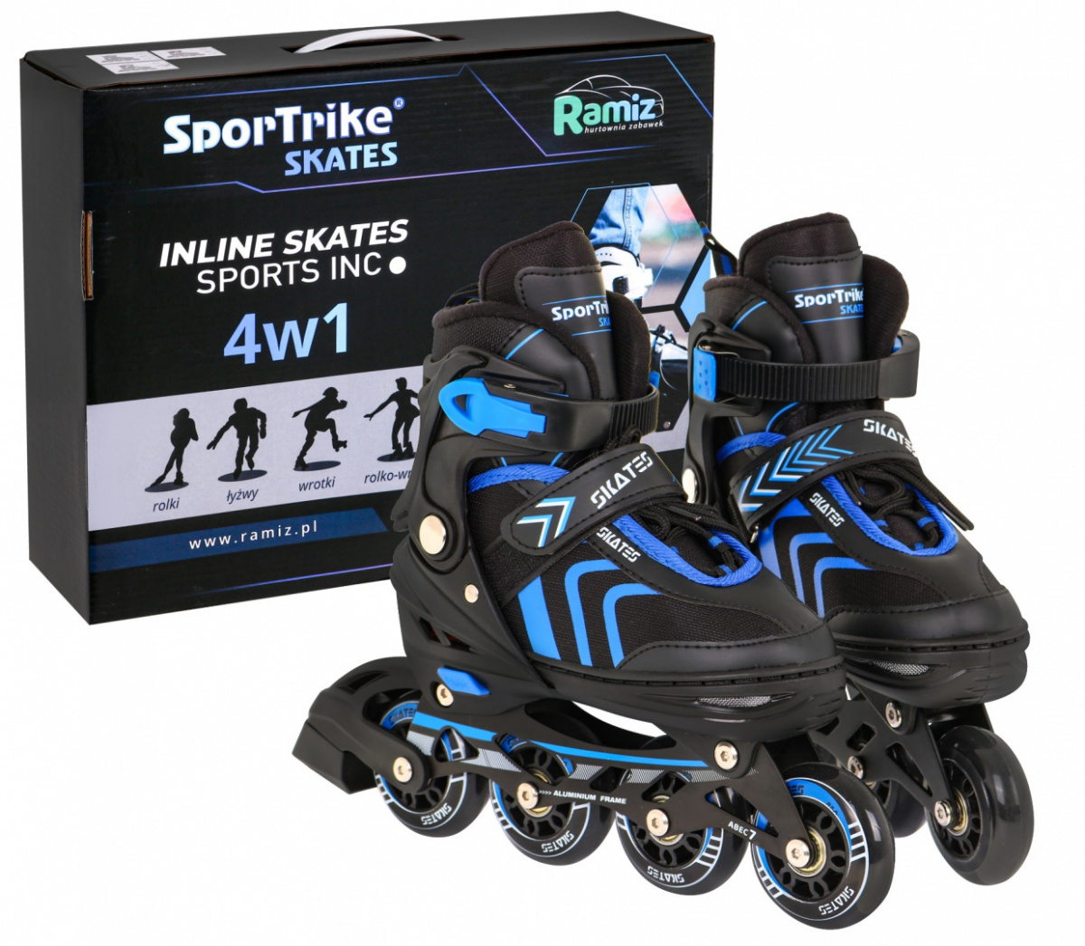 Kolečkové brusle SportTrike 4v1 modré 39-43