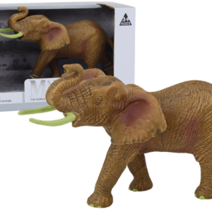 Kolekcionářská figurka afrického slona se zvednutým chobotem Safari