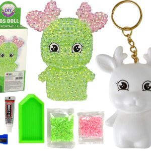Kreativní DIY přívěsek Sob s diamanty 3D zelený