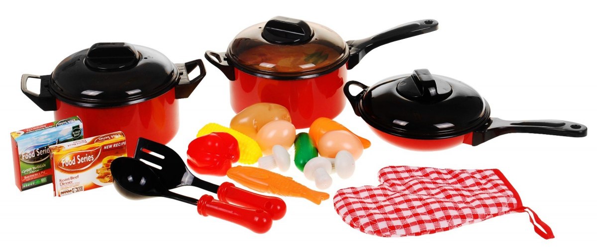 Kuchyňská sada kastrol pánev rukavice + přislušenství - Obrázek 2