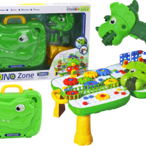 Kufřík a stolek DIY sada skládačka kostky dinosaurus elektrický šroubovák 249 dílů