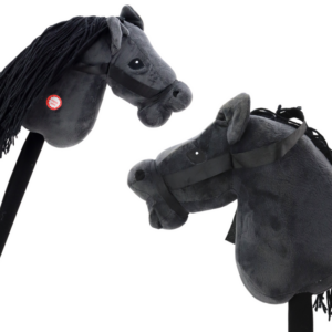 Kůň na tyči Hobby Horse dlouhosrstý se zvuky černý