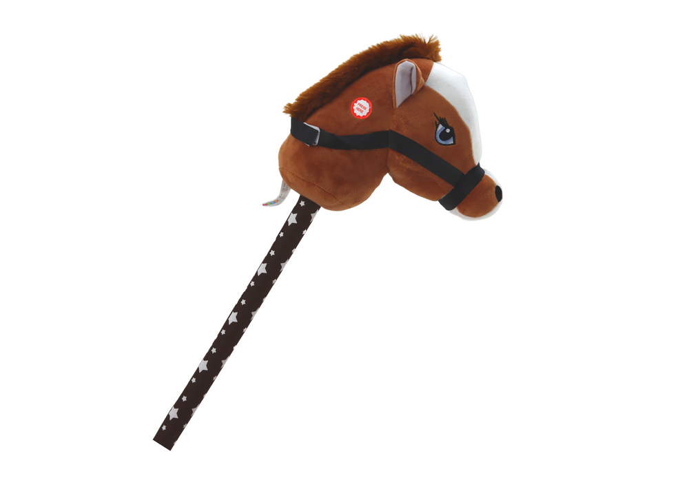 Kůň na tyči Hobby Horse krátkosrstý se zvuky tmavě hnědý - Obrázek 2
