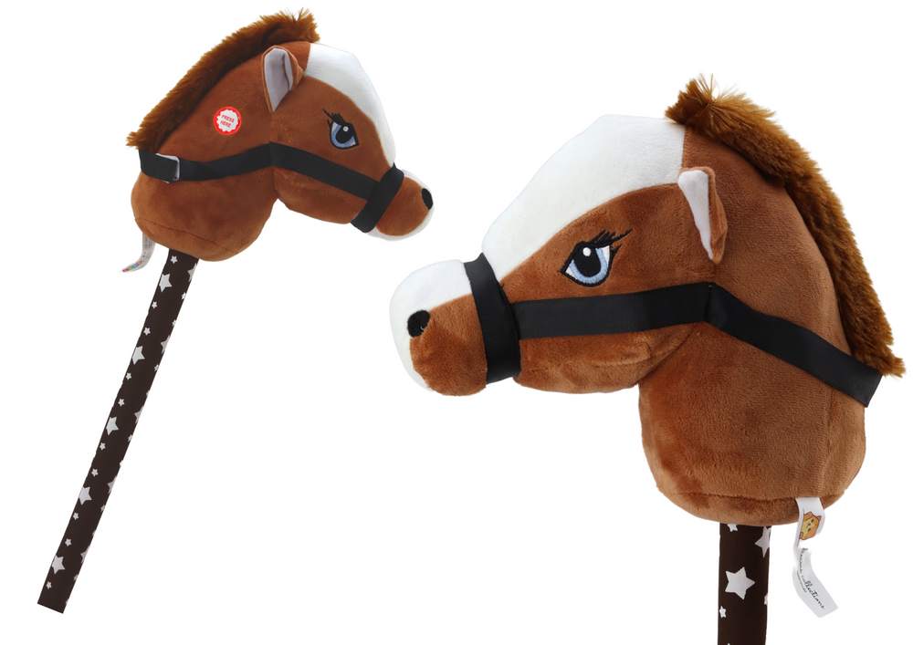 Kůň na tyči Hobby Horse krátkosrstý se zvuky tmavě hnědý