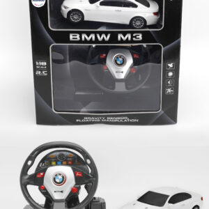 Mamido Autíčko na dálkové BMW M3 1:18 s volantovým ovládáním bílé MT1327