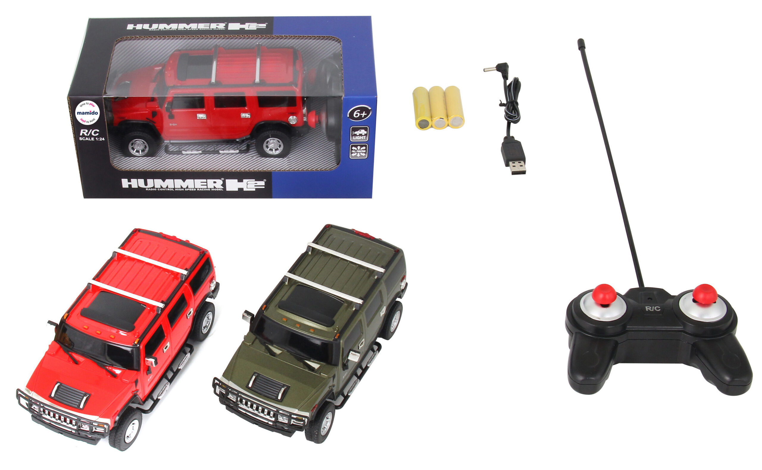 Mamido Auto na dálkové ovládání Hummer H2 R/C 1:24 zelené - Obrázek 2