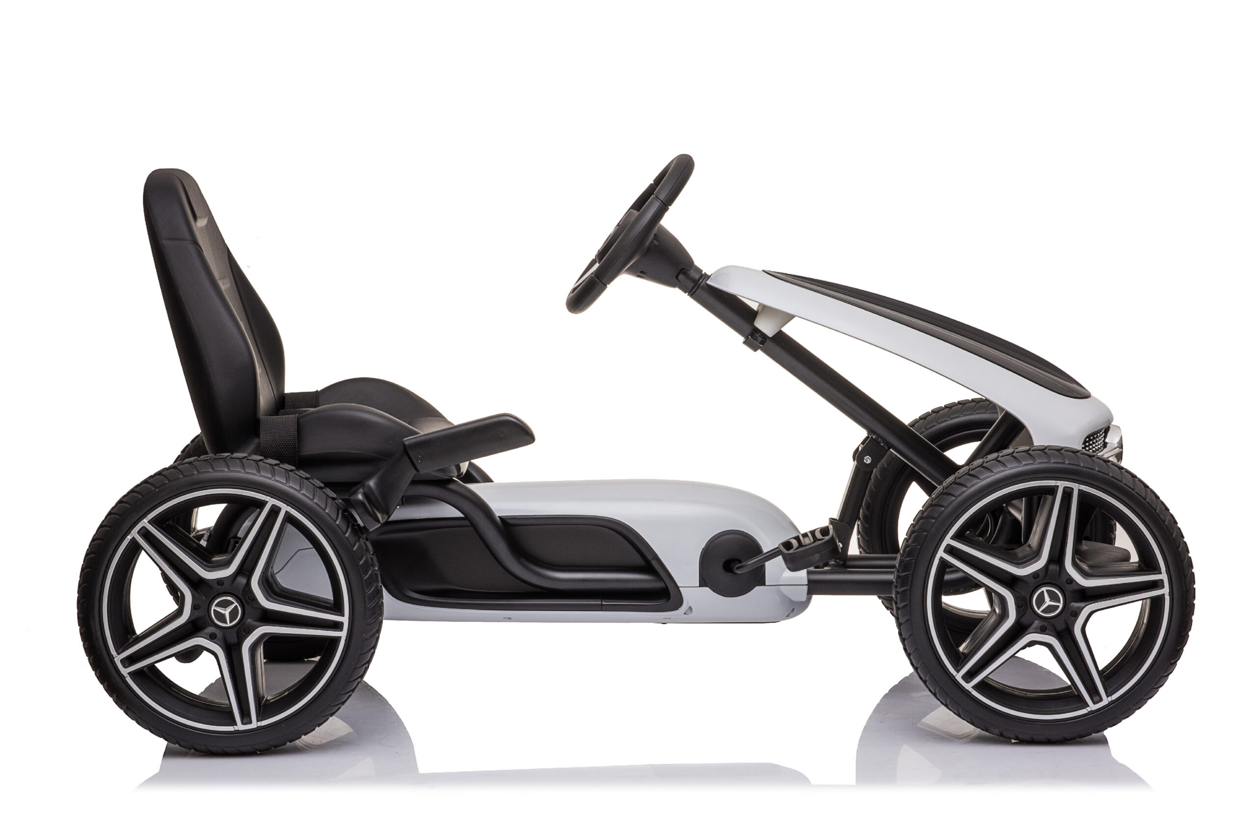 Mamido Dětská šlapací motokára Mercedes XMX610 bílá | ECO kůže | Polohovatelné sedadlo - Obrázek 2
