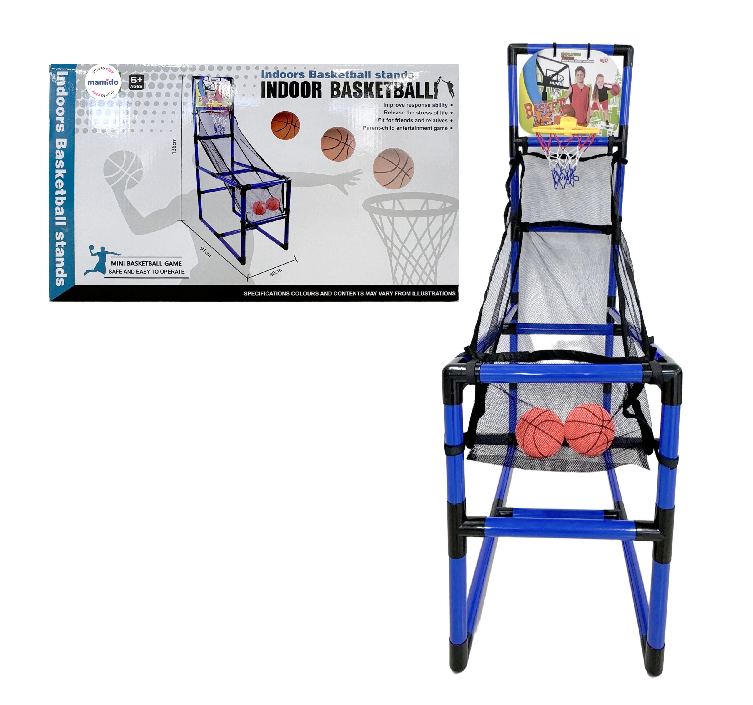 Mamido Dětský basketbalový koš s konstrukcí a dvěma míči MT1580 - Obrázek 2
