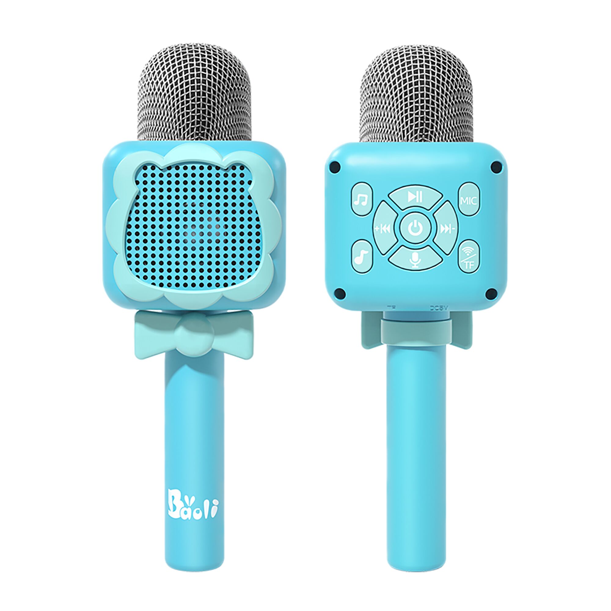 Mamido Dětský bezdratový Bluetooth karaoke mikrofon modrý MT1565 - Obrázek 2