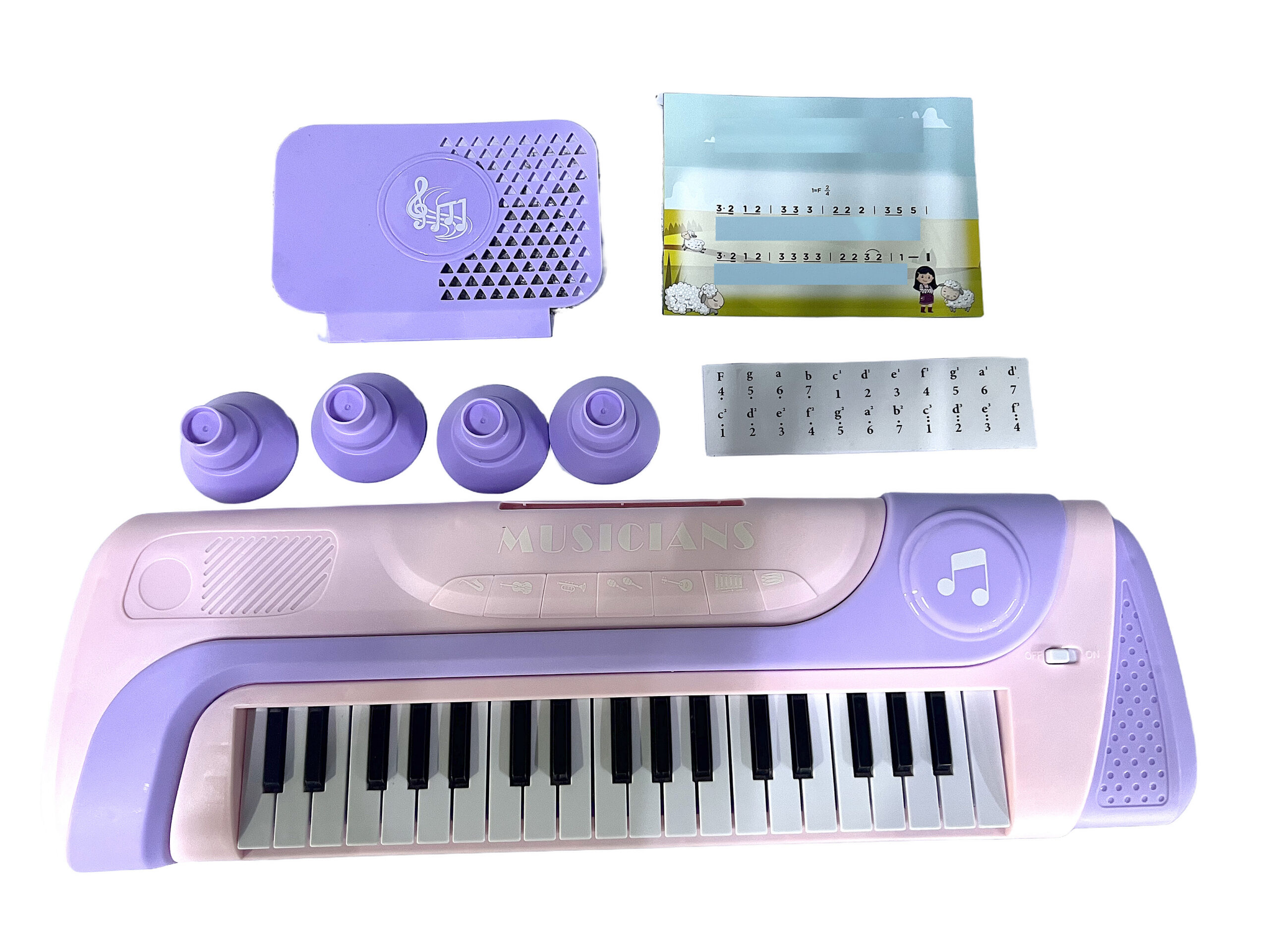 Mamido Dětský elektrický keyboard 37 kláves fialový - Obrázek 2