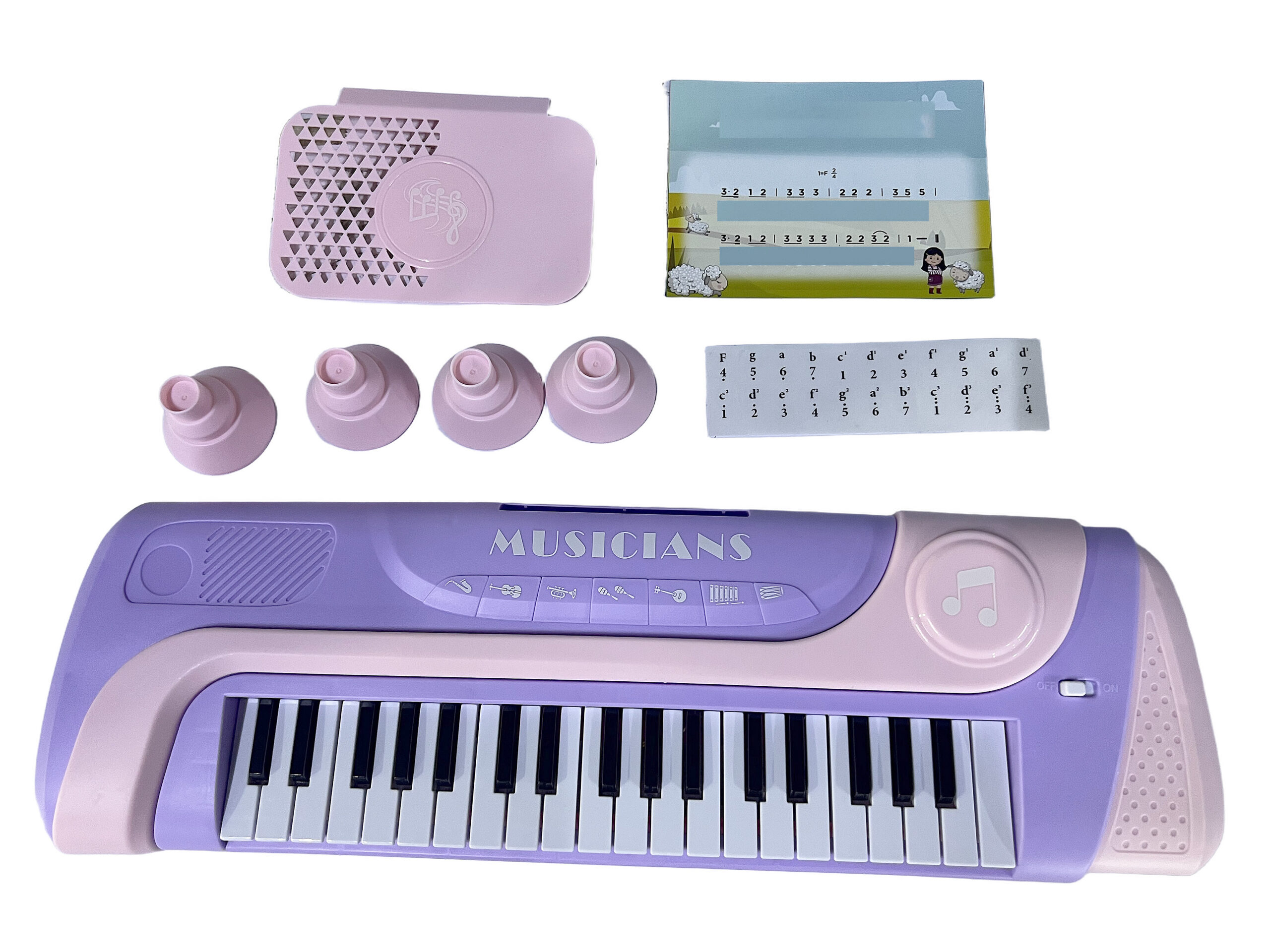 Mamido Dětský elektrický keyboard 37 kláves růžovo-fialový - Obrázek 2