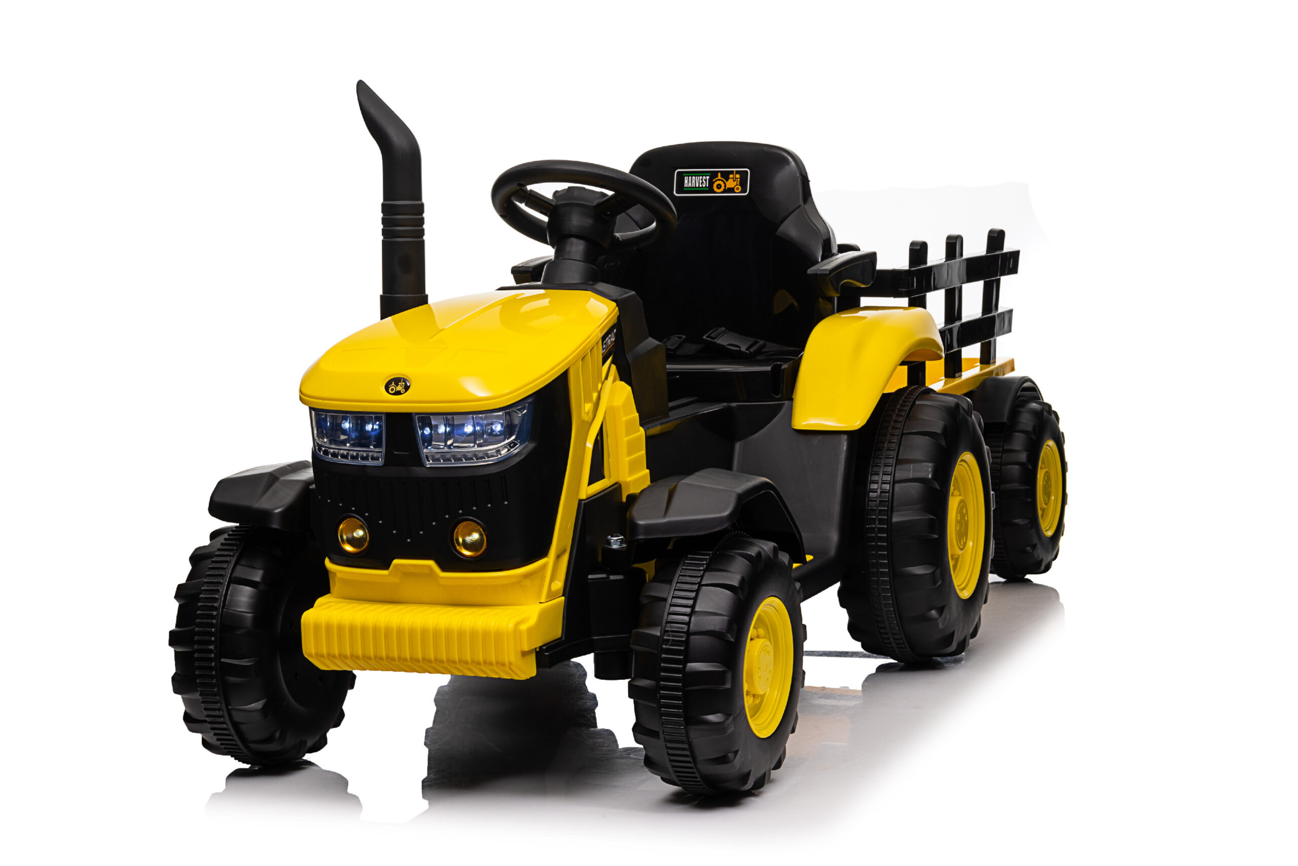 Mamido Dětský elektrický traktor s vlečkou 12V 7Ah žlutý