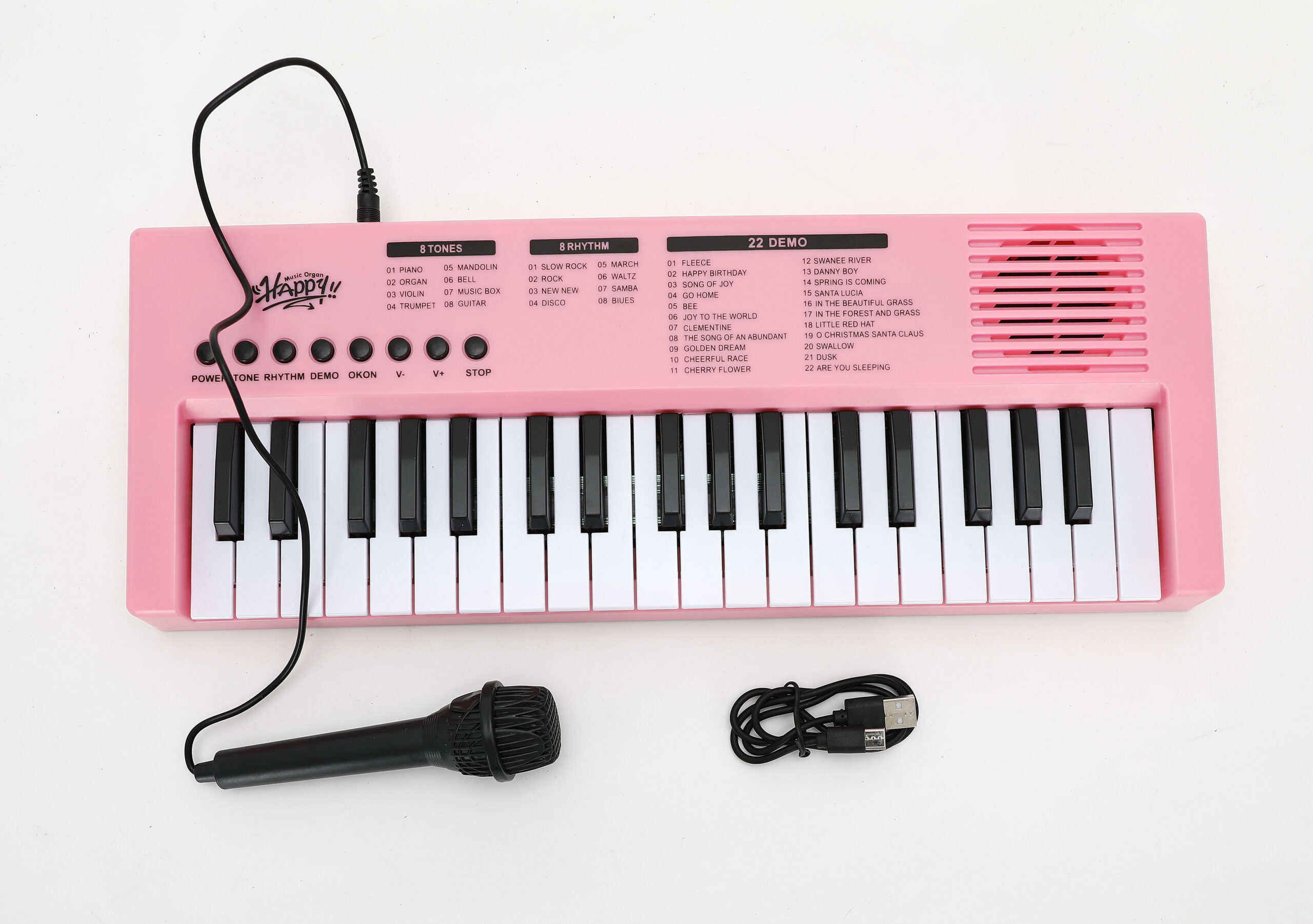 Mamido Dětský keyboard s mikrofonem 37 kláves růžový - Obrázek 2