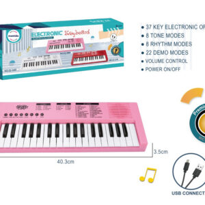 Mamido Dětský keyboard s mikrofonem 37 kláves růžový