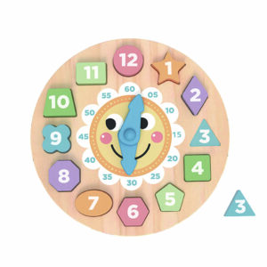 Mamido Dřevěné edukativní hodiny s puzzle Tvary Montessori