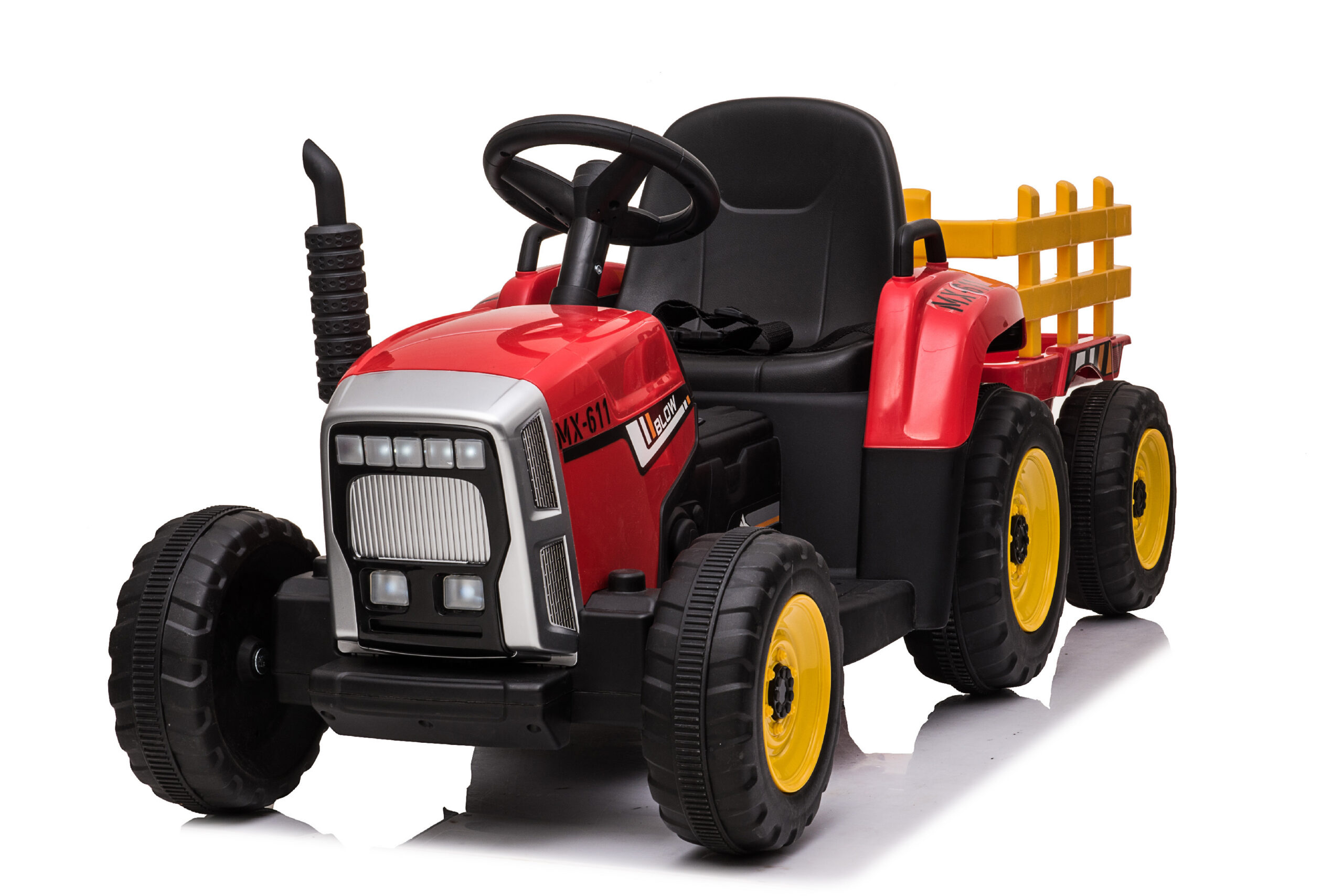 Mamido Elektrický traktor s vlečkou Blow červený - Obrázek 2