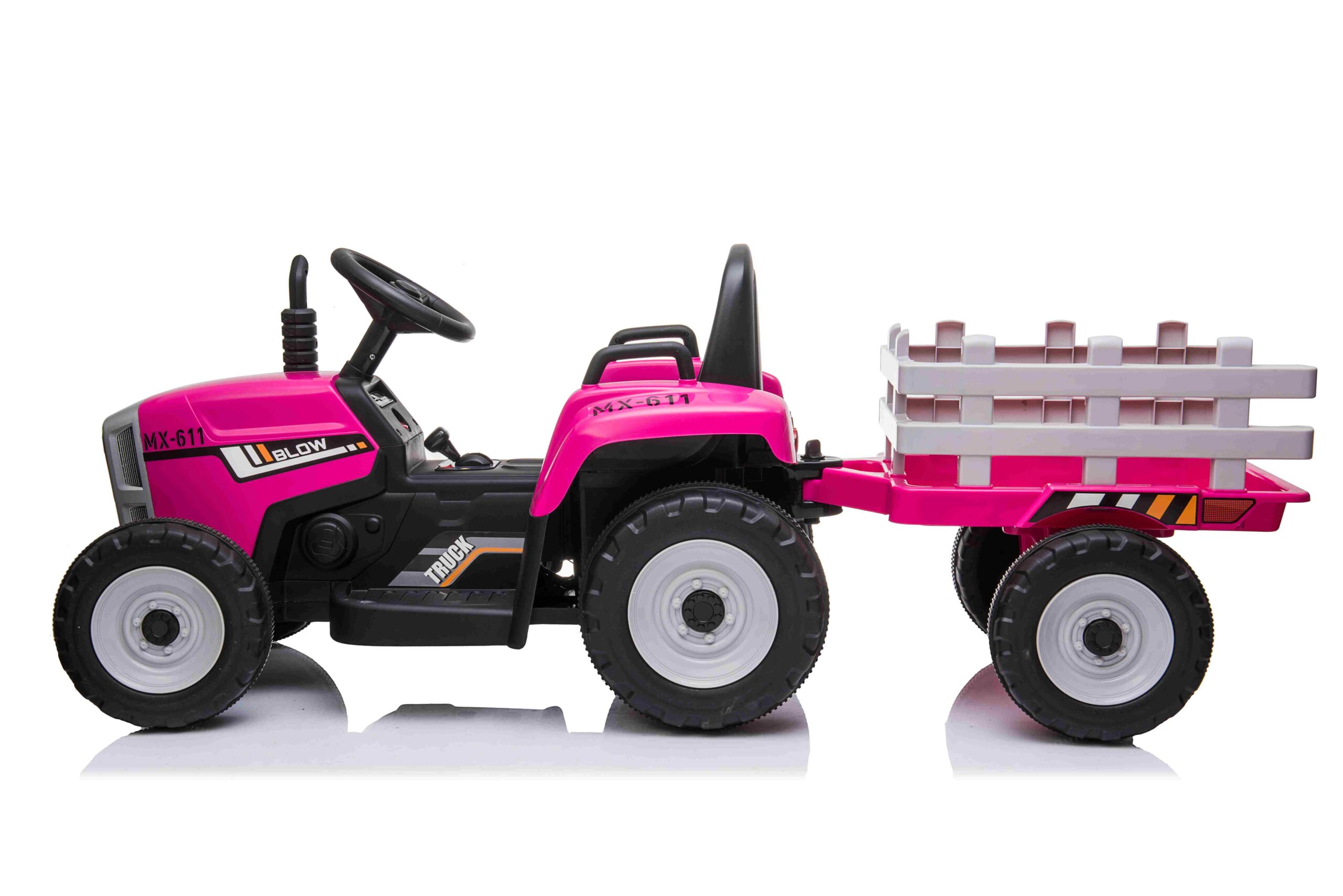 Mamido Elektrický traktor s vlečkou Blow růžový - Obrázek 2