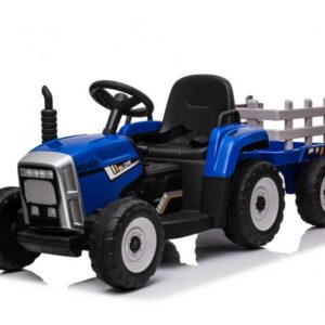 Mamido Elektrický traktor s vlečkou T2 modrý 12V7Ah EVA kola