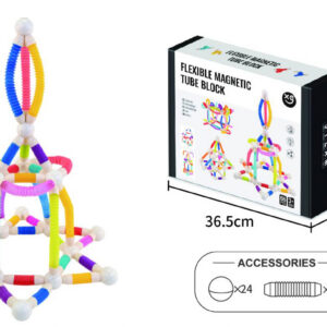 Mamido Flexibilní magnetická stavebnice Tube Block Pro Max 66 dílů