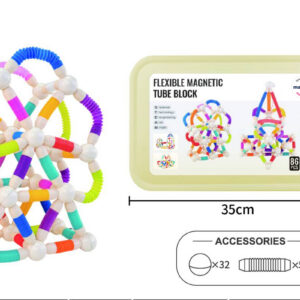 Mamido Flexibilní magnetická stavebnice Tube Block Pro Max 86 dílů