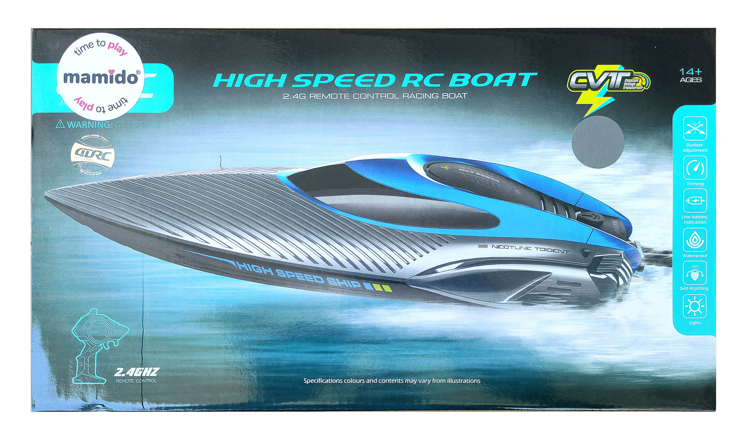 Mamido Loď na dálkové ovládání Neotune High Speed Max modrá - Obrázek 2