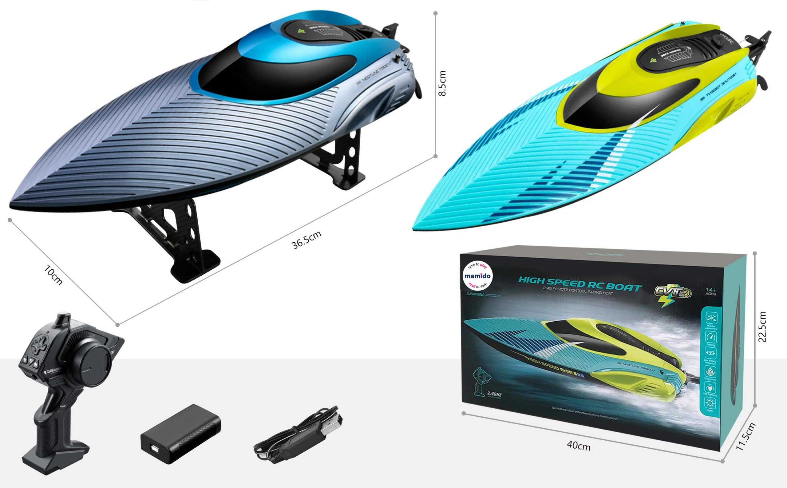 Mamido Loď na dálkové ovládání Neotune High Speed Max modrá