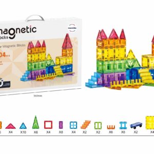 Mamido Magnetická stavebnice 104 dílů Diamond Rainbow Palace MT1500