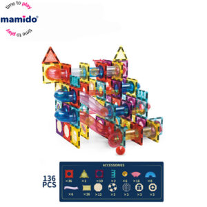 Mamido Magnetická stavebnice 136 dílků DIY kuličková dráha