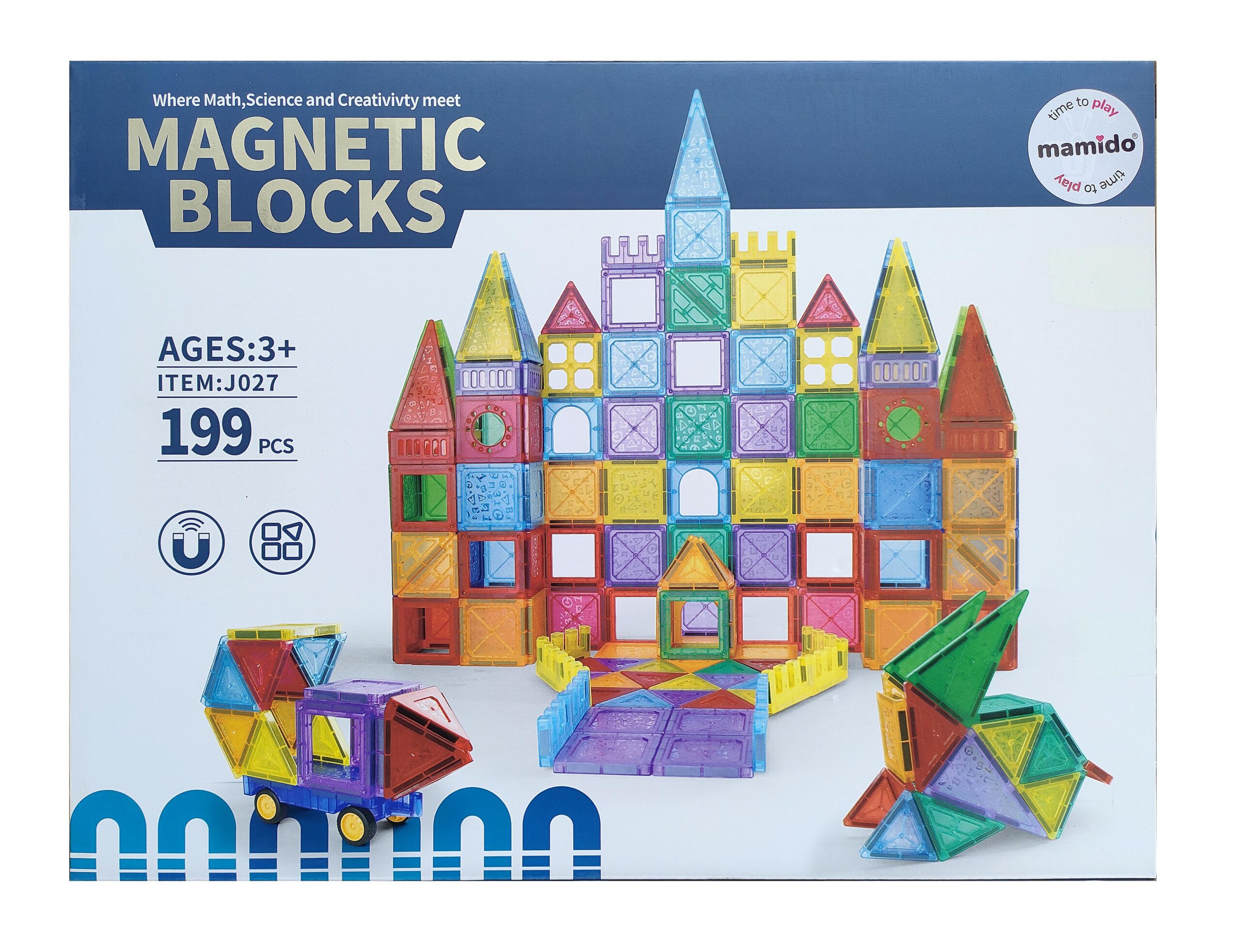 Mamido Magnetická stavebnice 199 dílů Alphabet Windows XXL - Obrázek 2