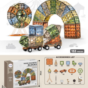 Mamido Magnetická stavebnice Magic Diamond Surface 153 dílů