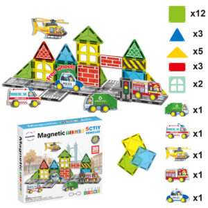 Mamido Magnetická stavebnice dopravní město 30 dílů
