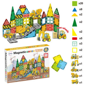 Mamido Magnetická stavebnice dopravní město 50 dílů