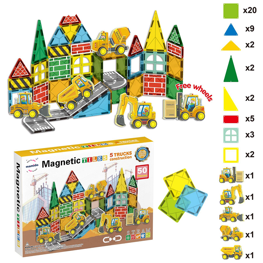 Mamido Magnetická stavebnice dopravní město 50 dílů