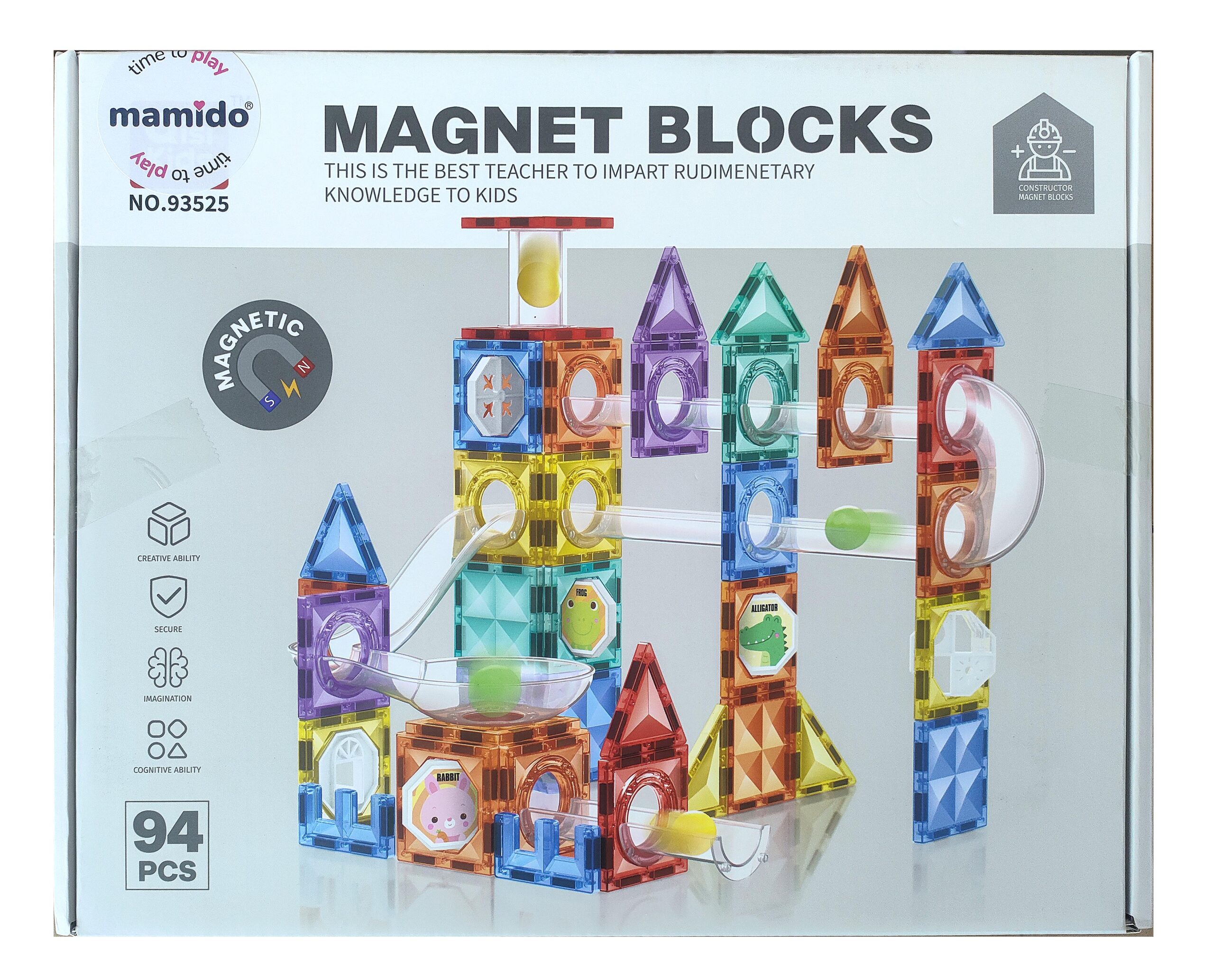 Mamido Magnetická stavebnice město 94 dílů kuličková dráha L MT1511 - Obrázek 2