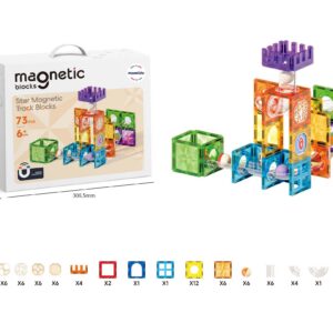 Mamido Magnetická stavebnice s kuličkovou dráhou 73 dílů Diamond MT1501