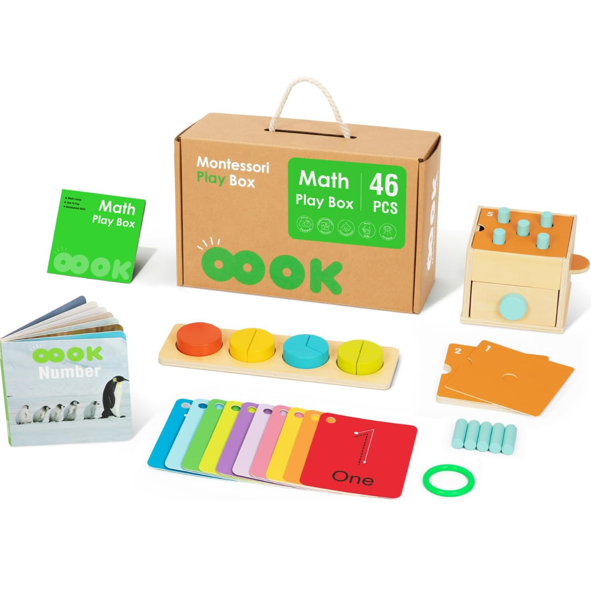 Mamido Montessori Matematický Box XXL 46ks Geometrické Tvary Barvy Čísla