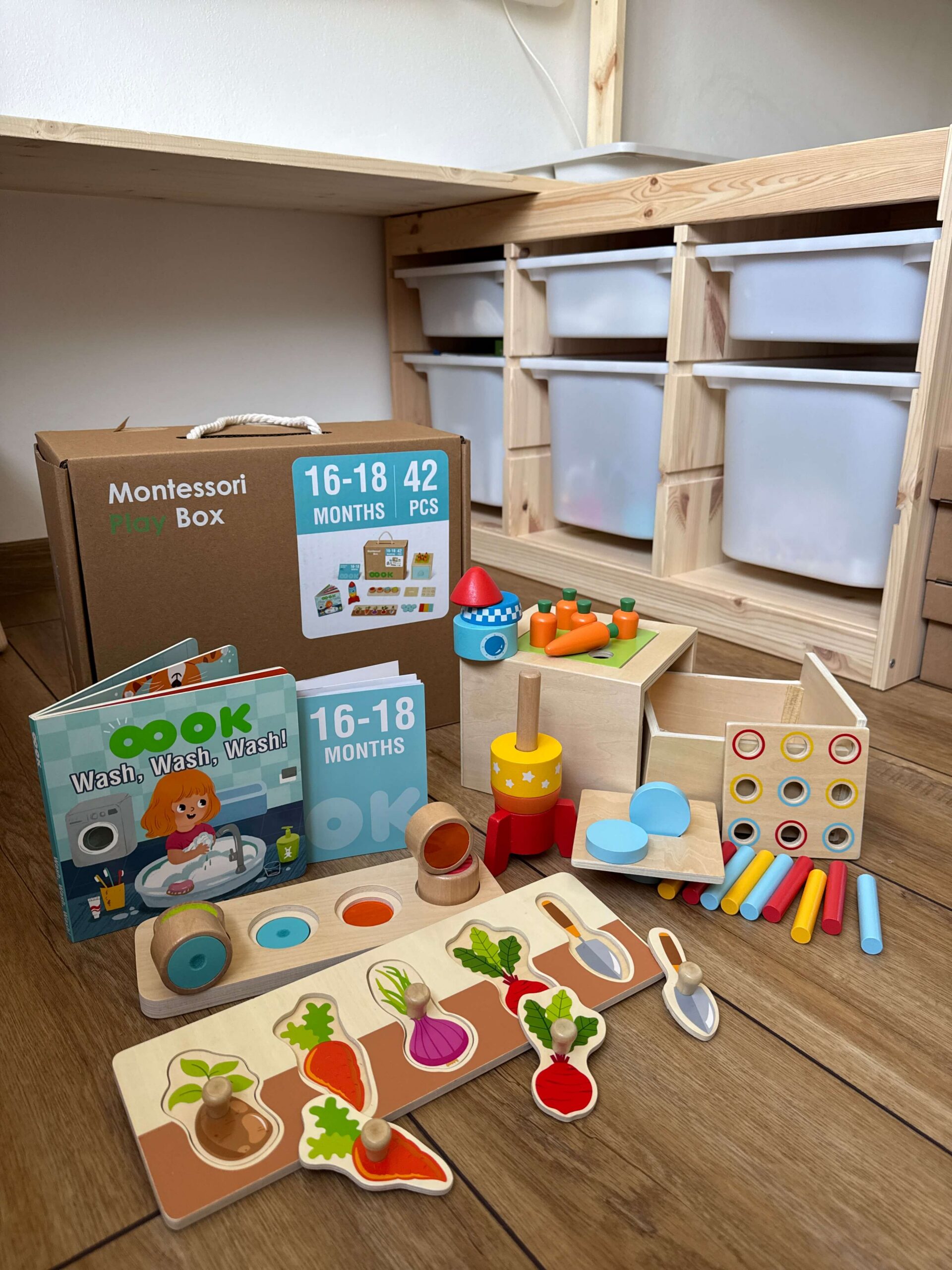 Mamido Montessori box XXL 6v1 42ks pro děti od 16 měsíců Naučné Motorické - Obrázek 2