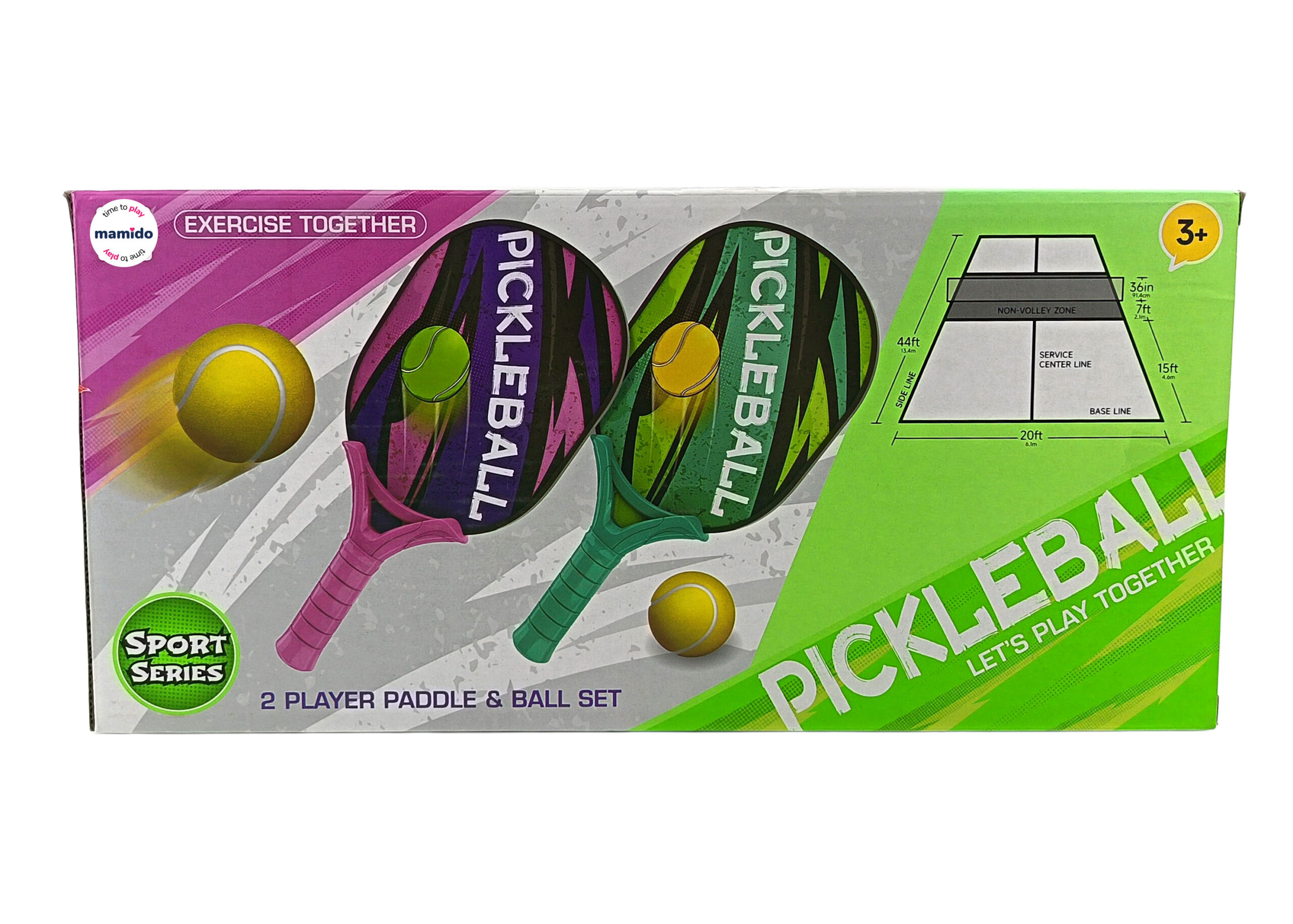 Mamido Pickleball Paddle set pro 2 hráče pálky a míčky MT1107 - Obrázek 2