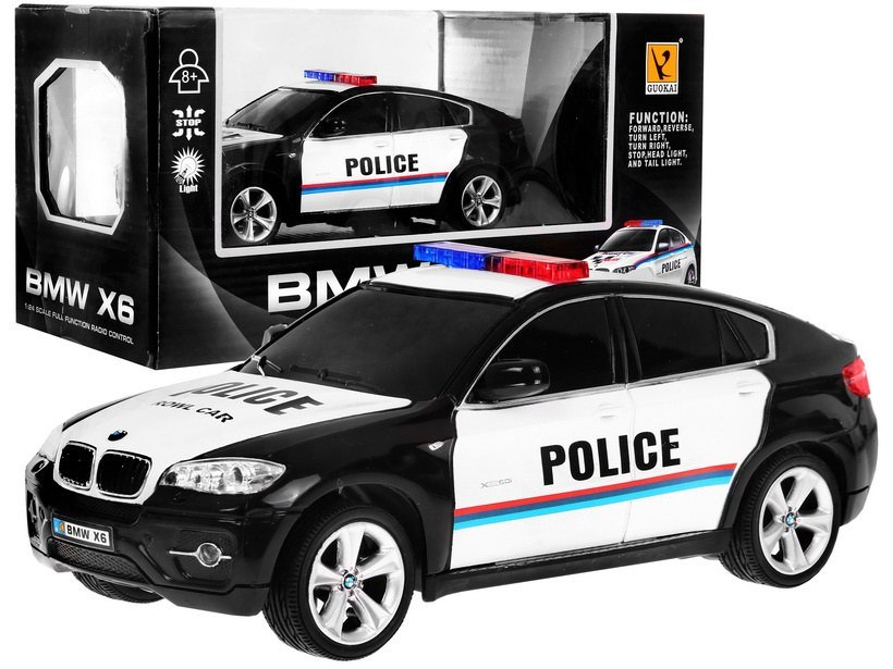 Mamido Policejní autíčko na dálkové ovládání R/C BMW X6 1:24 Barva: Černá