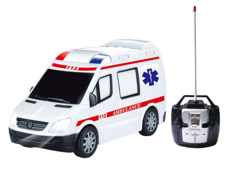Mamido Sanitka na dálkové ovládání se světly a zvuky Ambulance MT1370 - Obrázek 2