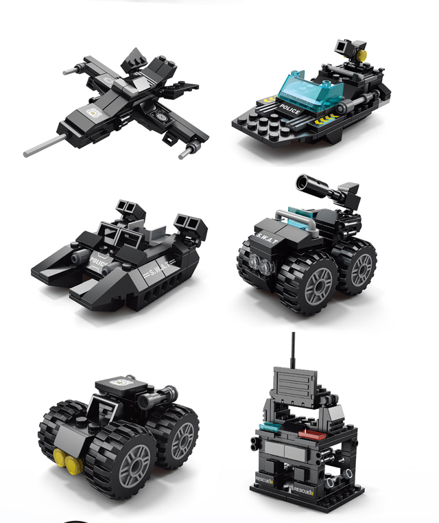 Mamido Stavebnice policejní vůz SWAT Tiger 6v1 371 dílů MT1132 - Obrázek 2