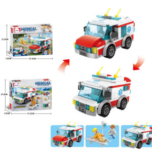 Mamido Stavebnice sanitky 173 dílků Medical Rescue s figurkami MT1126